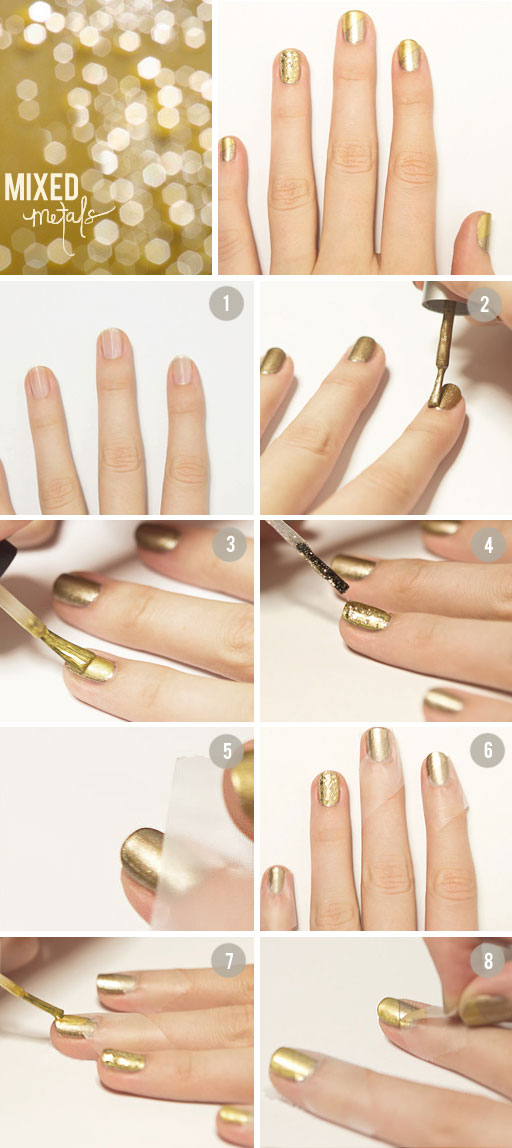 Tutorial unhas douradas metálicas